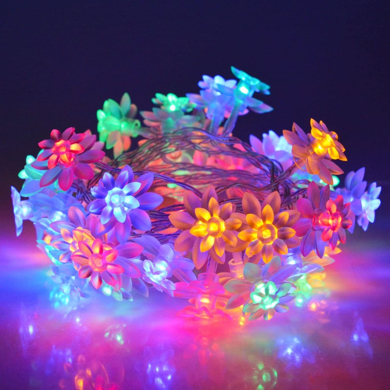 echosari LED String Lights 13.2ft 40 LED Lotus Flower Fairy Lights with 8 Modes Timer Indoor String Lights for Bedroom, Party, Wedding, Indoor, Garden DÃ©cor (Multi-Color) - Image 4
